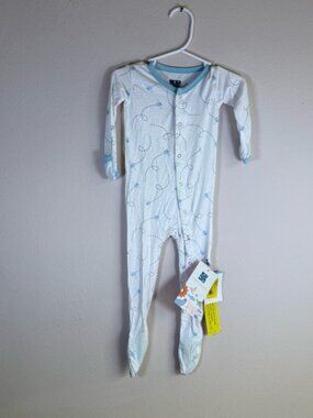 💙Kickee Pants Bamboo Footie – 12-18M – NWT 🤍🐝💙